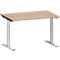 Schäfer Shop Genius Schreibtisch MODENA FLEX, T-Fuß-Rundrohr, B 1200 x T 800 mm, Eiche-Dekor/weißalu