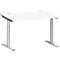 Schäfer Shop Genius Schreibtisch MODENA FLEX, T-Fuß-Rundrohr, B 1200 x T 800 mm, weiß/weißalu
