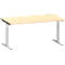 Schäfer Shop Genius Schreibtisch MODENA FLEX, T-Fuß-Rundrohr, B 1600 x T 800 mm, ahorn/weißalu
