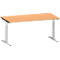 Schäfer Shop Genius Schreibtisch MODENA FLEX, T-Fuß-Rundrohr, B 1600 x T 800 mm, buche/weißalu