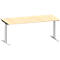 Schäfer Shop Genius Schreibtisch MODENA FLEX, T-Fuß-Rundrohr, B 1800 x T 800 mm, ahorn/weißalu