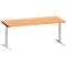Schäfer Shop Genius Schreibtisch MODENA FLEX, T-Fuß-Rundrohr, B 1800 x T 800 mm, Buche, weißalu