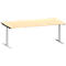 Schäfer Shop Genius Schreibtisch MODENA FLEX, T-Fuß-Rundrohr, B 2000 x T 1000 mm, ahorn/weißalu