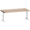 Schäfer Shop Genius Schreibtisch MODENA FLEX, T-Fuß-Rundrohr, B 2000 x T 1000 mm, Eiche-Dekor/weißalu
