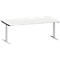 Schäfer Shop Genius Schreibtisch MODENA FLEX, T-Fuß-Rundrohr, B 2000 x T 1000 mm, lichtgrau/weißalu