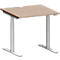 Schäfer Shop Genius Schreibtisch MODENA FLEX, T-Fuß-Rundrohr, B 800 x T 800 mm, Eiche-Dekor/weißalu