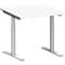 Schäfer Shop Genius Schreibtisch MODENA FLEX, T-Fuß-Rundrohr, B 800 x T 800 mm, weiß/weißalu