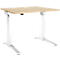 Schäfer Shop Genius Schreibtisch PLANOVA ERGOSTYLE, elektrisch höhenverstellbar, Rechteck, C-Fuß, B 1200 x T 800 x H 715-1182 mm, Ahorn/weiß