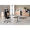 Schäfer Shop Genius Schreibtisch PLANOVA ERGOSTYLE, elektrisch höhenverstellbar, Rechteck, C-Fuß, B 1600 mm, lichtgrau/weißalu 