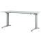 Schäfer Shop Genius Schreibtisch PLANOVA ERGOSTYLE, elektrisch höhenverstellbar, Rechteck, C-Fuß, B 1600 mm, lichtgrau/weißalu 