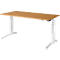 Schäfer Shop Genius Schreibtisch PLANOVA ERGOSTYLE, elektrisch höhenverstellbar, Rechteck, C-Fuß, B 1600 x T 800 x H 645-1305 mm, Buche/weiß 