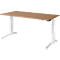 Schäfer Shop Genius Schreibtisch PLANOVA ERGOSTYLE, elektrisch höhenverstellbar, Rechteck, C-Fuß, B 1600 x T 800 x H 645-1305 mm, Kirsche Romana/weiß 