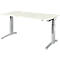 Schäfer Shop Genius Schreibtisch PLANOVA ERGOSTYLE, elektrisch höhenverstellbar, Rechteck, C-Fuß, B 1600 x T 800 x H 645-1305 mm, weiß/weißaluminium 