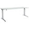 Schäfer Shop Genius Schreibtisch PLANOVA ERGOSTYLE, elektrisch höhenverstellbar, Rechteck, C-Fuß, B 2000 mm, lichtgrau/weißalu 