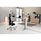 Schäfer Shop Genius Schreibtisch PLANOVA ERGOSTYLE, elektrisch höhenverstellbar, Rechteck, C-Fuß, B 2000 mm, lichtgrau/weißalu 