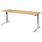 Schäfer Shop Genius Schreibtisch PLANOVA ERGOSTYLE, elektrisch höhenverstellbar, Rechteck, C-Fuß, B 2000 x T 800 x H 645-1305 mm, Ahorn/weißaluminium 