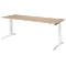 Schäfer Shop Genius Schreibtisch PLANOVA ERGOSTYLE, elektrisch höhenverstellbar, Rechteck, C-Fuß, B 2000 x T 800 x H 645-1305 mm, Eiche/weiß