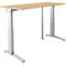 Schäfer Shop Genius Schreibtisch PLANOVA ERGOSTYLE S, elektrisch höhenverstellbar, C-Fuß, B 1600 mm, Ahorn/alusilber, Memorymaster, Kabelschlange