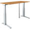 Schäfer Shop Genius Schreibtisch PLANOVA ERGOSTYLE S, elektrisch höhenverstellbar, C-Fuß, B 1600 mm, Buche/alusilber, Memorymaster, Kabelschlange