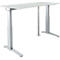 Schäfer Shop Genius Schreibtisch PLANOVA ERGOSTYLE S, elektrisch höhenverstellbar, C-Fuß, B 1600 mm, lichtgrau/alusilber, Memorymaster, Kabelschlange