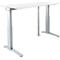 Schäfer Shop Genius Schreibtisch PLANOVA ERGOSTYLE S, elektrisch höhenverstellbar, C-Fuß, B 1600 mm, weiß/alusilber, Memorymaster, Kabelschlange