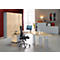 Schäfer Shop Genius Schuifdeurkast TETRIS SOLID, 2 ordnerhoogten, B 1200 x H 818 mm, middenwand, 19 mm afdekplaat, wit/blank aluminium 