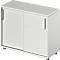 Schäfer Shop Genius Schuifdeurkast TETRIS WOOD, 2 OH, B 1000 x D 421 x H 800 mm, hoogte inclusief glijders, lichtgrijs