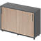 Schäfer Shop Genius schuifdeurkast TETRIS WOOD, 2 OH, B 1200 mm, hoogte incl. glijders, grafiet/eiken