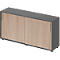 Schäfer Shop Genius schuifdeurkast TETRIS WOOD, 2 OH, B 1600 mm, hoogte incl. glijders, grafiet/eiken