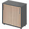 Schäfer Shop Genius schuifdeurkast TETRIS WOOD, 2 OH, B 800 mm, hoogte incl. glijders, grafiet/eiken