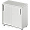 Schäfer Shop Genius Schuifdeurkast TETRIS WOOD, 2 OH, B 800 x D 421 x H 800 mm, hoogte inclusief glijders, lichtgrijs