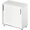 Schäfer Shop Genius Schuifdeurkast TETRIS WOOD, 2 OH, B 800 x D 421 x H 800 mm, hoogte inclusief glijders, wit