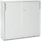 Schäfer Shop Genius schuifdeurkast TETRIS WOOD, 3 OH, 2 legborden, afsluitbaar, voetgeleiders &amp; stalen onderstel, B 1000 x D 421 x H 1160 mm, lichtgrijs