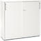 Schäfer Shop Genius schuifdeurkast TETRIS WOOD, 3 OH, 2 legborden, afsluitbaar, voetgeleiders &amp; stalen onderstel, B 1000 x D 421 x H 1160 mm, wit
