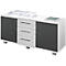 Schäfer Shop Genius Sideboard, 3 Schübe & 2 Türen, Metallgriffe, B 1200 x T 500 x H 600 mm, weiß/graphit 