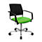 Schäfer Shop Genius Silla para visitas SSI Proline Visit S3+, respaldo de malla, ruedas universales, verde manzana/negro