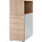 Schäfer Shop Genius sokkel met bovenblad, afsluitbaar, zijdelingse greepgroef, eiken/wit aluminium