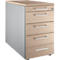 Schäfer Shop Genius Standcontainer 13333, mit Griff eckig, B 435 x H 717 mm, weißalu/weißalu/Eiche-Dekor