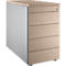 Schäfer Shop Genius Standcontainer 13333, mit Griffnut, B 435 x H 717 mm, weißalu/weißalu/Eiche-Dekor