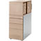 Schäfer Shop Genius Standcontainer mit Aufsatzschrank inkl. Schiebetür, komplett abschließbar, seitliche Griffnut, Eiche/weißalu