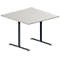 Schäfer Shop Genius Table d’appoint MODENA FLEX, hauteur réglable, carrée, tube rond pied-T, l. 1000 x P 1000 mm, gris clair 