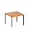 Schäfer Shop Genius Table d’extension MODENA FLEX, carrée, hauteur réglable, 4 pieds tubes carrés, , l. 1000 x P 1000 mm, décor hêtre 