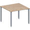 Schäfer Shop Genius Table d'extension MODENA FLEX, réglable en hauteur, forme carrée, 4 pieds en tube carré, L 1000 x P 1000 mm, décor chêne