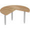 Schäfer Shop Genius Table d'extension PLANOVA ergoSTYLE, 3/4 de cercle, extension à droite ou à gauche, cerisier décor Romana/alu blanc