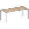 Schäfer Shop Genius Table de conférence MODENA FLEX, rectangulaire, 4 pieds en tube carré, L 1800 x P 800 x H 720-840 mm, décor chêne/aluminium blanc RAL 9006