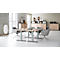 Schäfer Shop Genius Table de conférence MODENA FLEX, rectangulaire, pied en T tube rectangulaire, L 1800 x P 800 x H 650-850 mm, décor chêne/aluminium blanc RAL 9006
