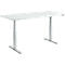 Schäfer Shop Genius Table de réunion MODENA FLEX, forme bateau, hauteur réglable électriquement, pied-T, l. 2000 x P 800/1000 mm, gris clair 
