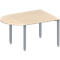 Schäfer Shop Genius Table de réunion MODENA FLEX, hauteur ajustable, de forme arrondie, 4 pieds avec tubes carrés, l. 1400 x P 1000 mm, coloris érable 