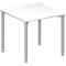 Schäfer Shop Genius Table de réunion MODENA FLEX, hauteur ajustable, en forme de carré, 4 pieds avec tubes ronds, l. 800 x P 800 mm, blanc 