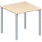 Schäfer Shop Genius Table de réunion MODENA FLEX, hauteur ajustable, en forme de carré, 4 pieds avec tubes ronds, l. 800 x P 800 mm, coloris érable 